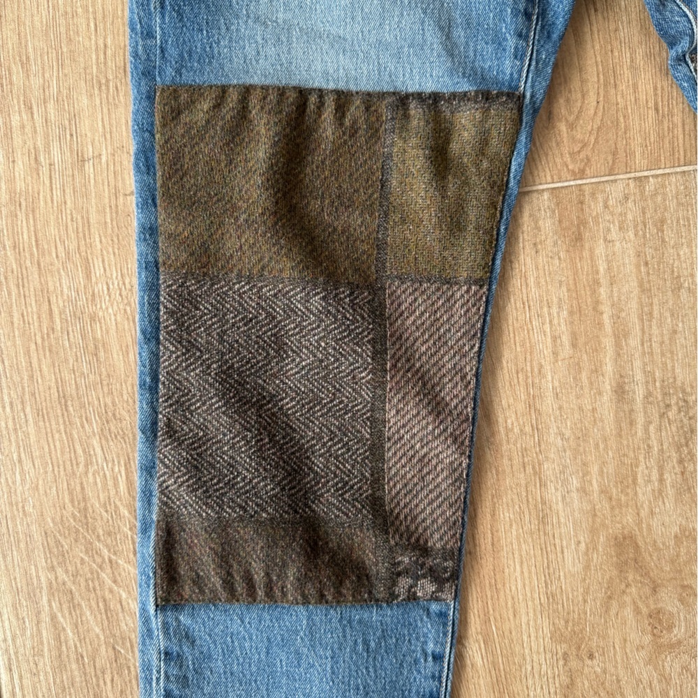 Banana Republic The Beau Wool Blend Patchwork Medium Wash Jean - Picture 3 of 6